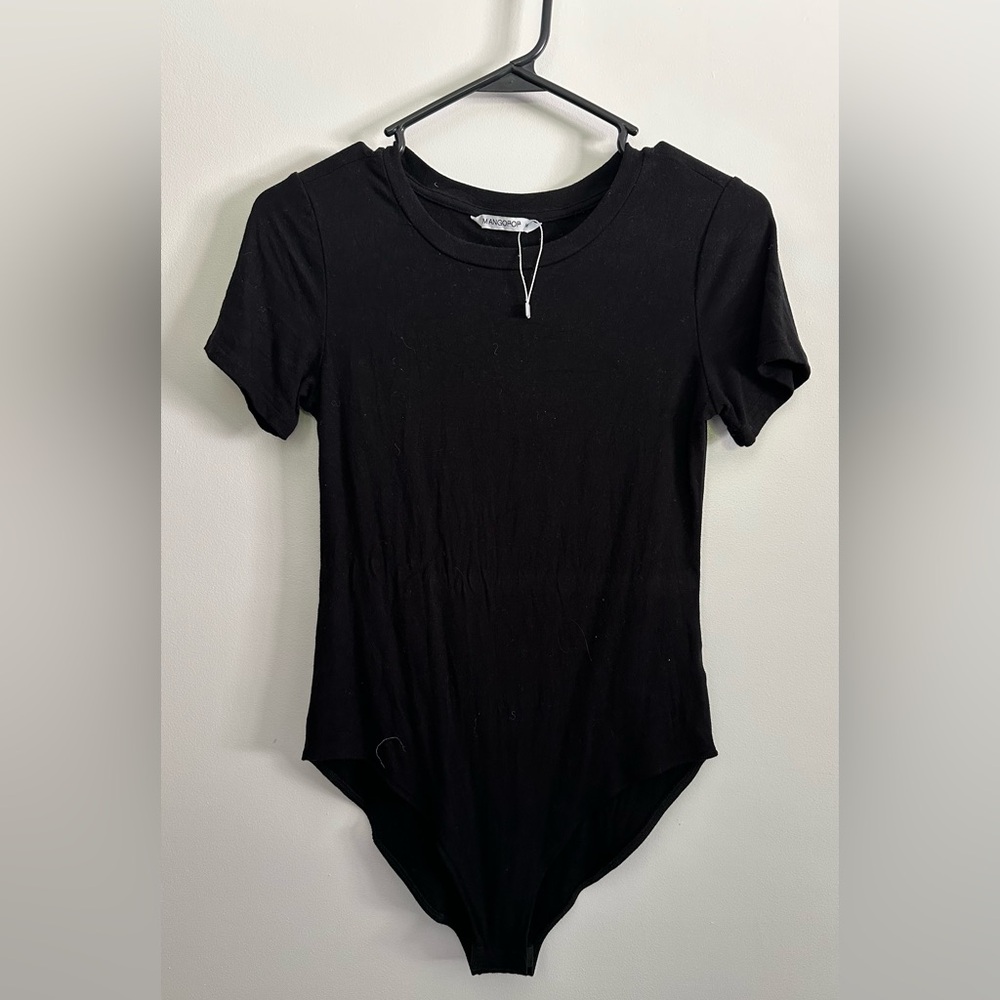 NWOT. Mango. Classic Black Short Sleeve Bodysuit.